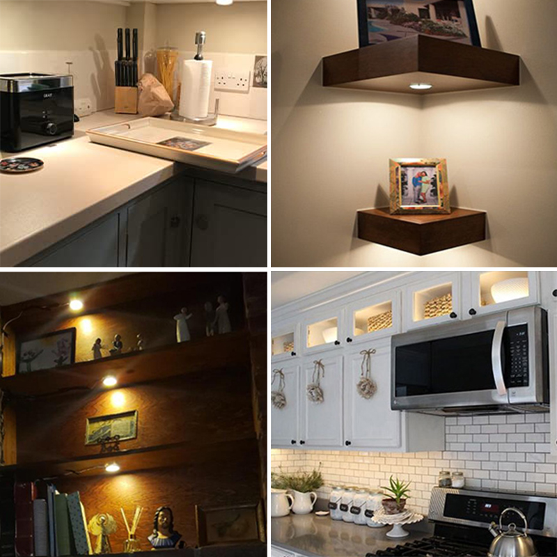 DC12V 2W/PCS 6PCS Daylight/Warm White LED Under Cabinet Puck Light Kit DC12V 2W/PCS 6PCS Daylight/Warm White LED Under Cabinet Puck Light Kit